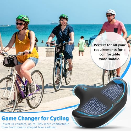 Comfortable Oversized Bike Seat Cushion - Blue Variation
