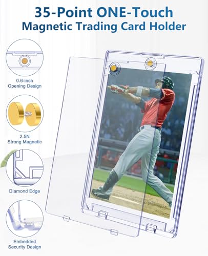 100ct Ultra Thin Magnetic Trading Card Holders - 35pt U-V Protection