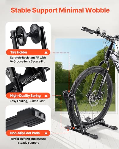 VEVOR Bike Rack (2 Pack) Floor Stand Fits 20-27 Inch Mountain & Road Bikes, Black