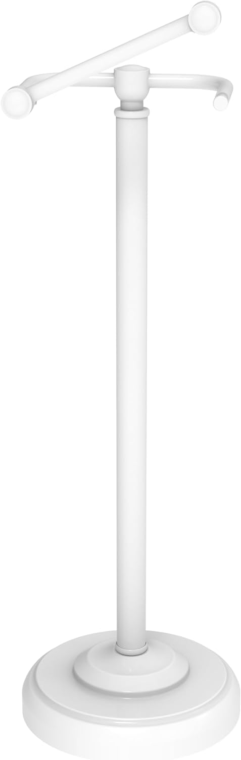 Brushed Nickel Free Standing Toilet Paper Holder with Pivoting Design & Weighted Base