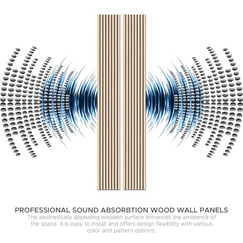 IZODEKOR 3D Wood Wall Panels - Wood Paneling for Living Room, Kitchen, Bathroom & More, Decorative Sound Proof Acoustic Wood Panels, Easy Application, Refreshing Oak - 5x12 inches