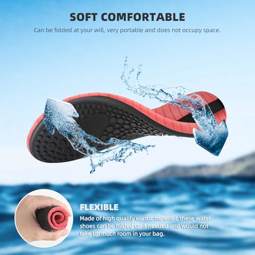 Quick-Dry Aqua Water Shoes for Men & Women - Size 7-8 Women/6-7 Men, Pink
