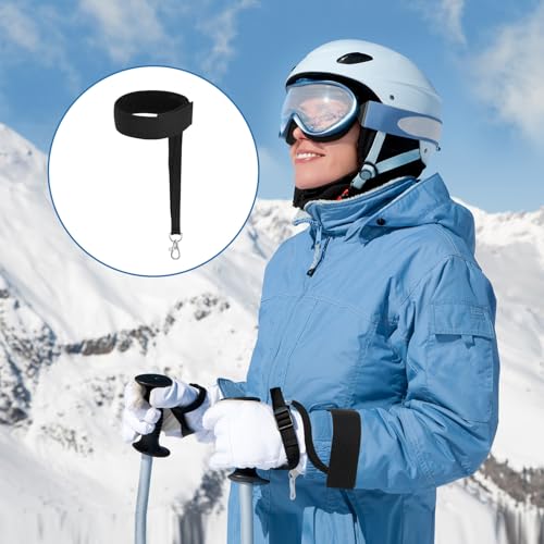 4-Piece Ski Gloves Wrist Strap Set - Elastic Safety Straps