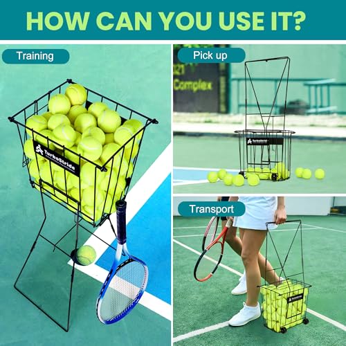 Portable Tennis Ball Hopper - Holds 75 Balls or 50 Pickleballs - Large