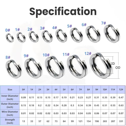 Stainless Steel Fishing Split Rings - 100pcs Ultra Tiny 0# 13lbs