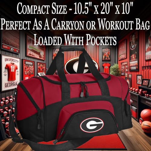 Small Georgia Bulldogs Gym Duffel Bag - 10.5" x 20" x 10"