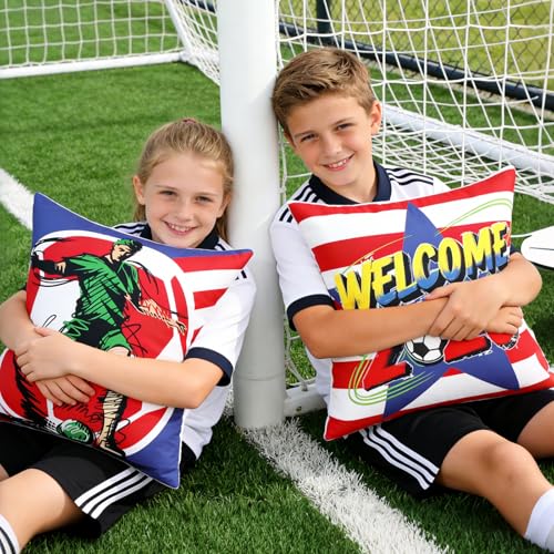 Soccer Pillow Covers - FIFA World Cup 2026 Decor - Blue