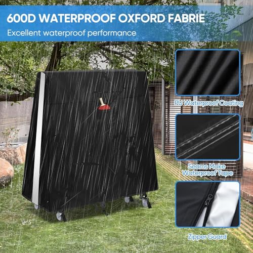 NEVERLAND Black01 Waterproof Outdoor Ping Pong Table Cover - Fits 9x5 ft Tables
