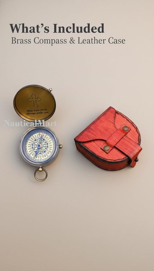 Personalized Gift May Your Faith Always Guide You and Cross Engraved On Working Compass, Confirmation Gift Ideas, Baptism Gifts, Birthday, Get Well Soon, Graduation, Heavenly Gift of Faith