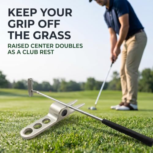 Golf Divot Repair Tool - 2 Pack Silver Fork Pivot Design