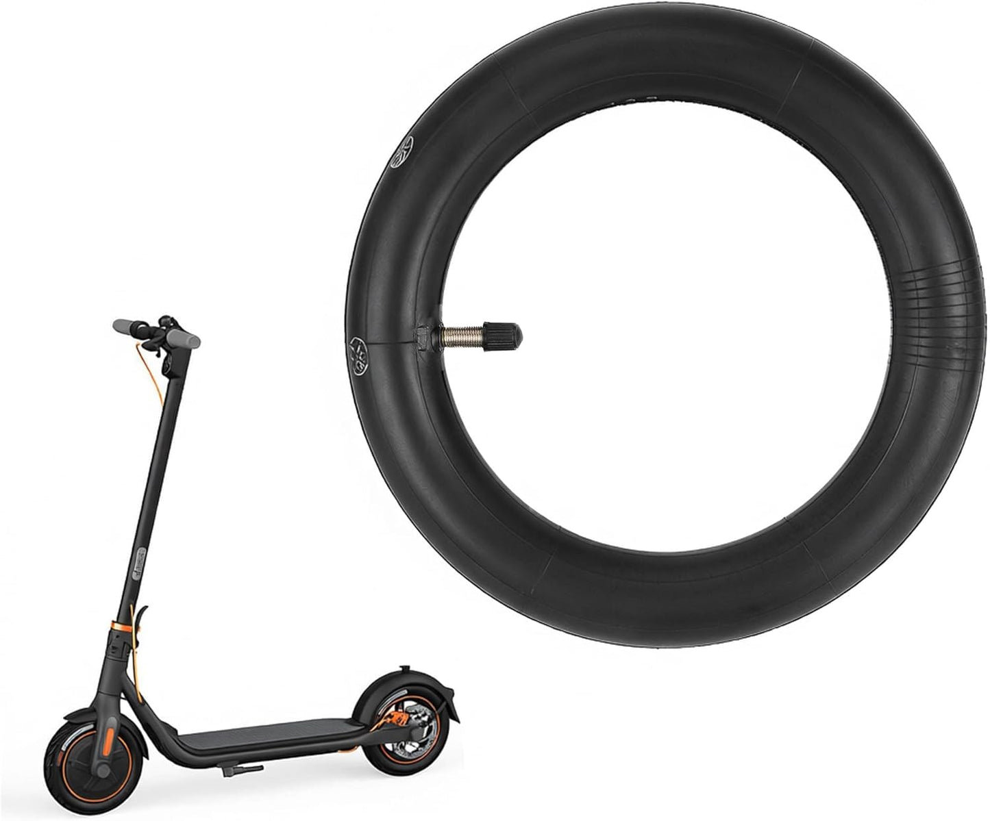 ZAITUO 10 x 2.125 10" Rubber Pneumatic Tire + 10-inch Butyl Rubber inner Tube Replace for Segway Ninebot F Series (F20 F25 F30 F35 F40 F65) D28U Electric Kick Scooter Tyre Wheel Parts (inner tube x2)
