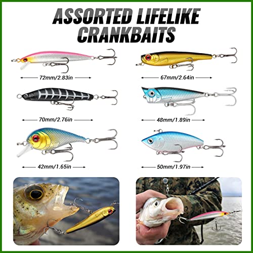 102Pcs Fishing Lures Kit with Tackle Box - All-in-One Saltwater & Freshwater Gear for Bass Trout & More