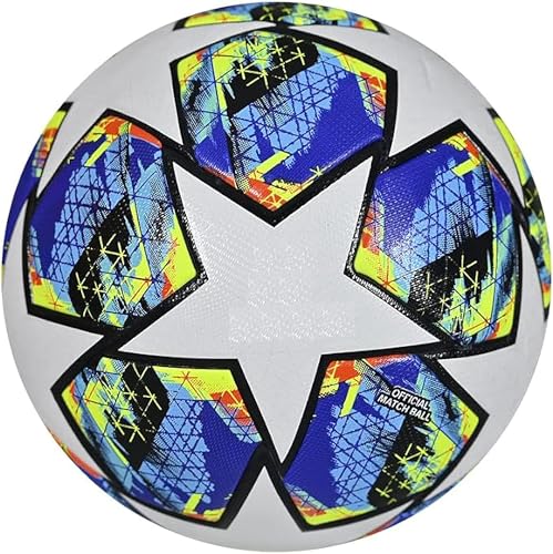 Soccer Ball for Kids and Adults - Durable Full Grain PU Leather Size 5, Ideal for Practice & Play