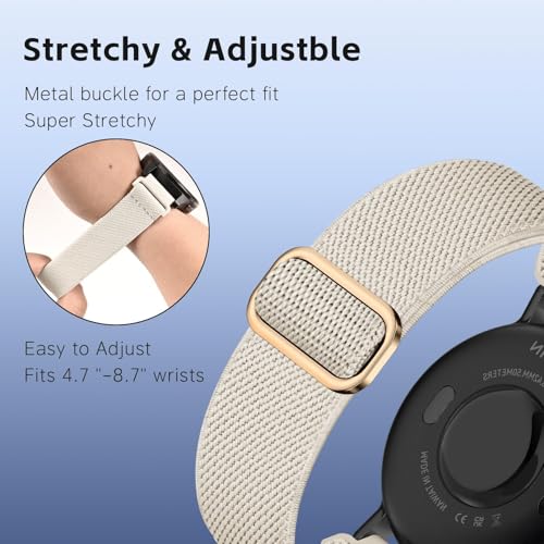 4 Pack Stretchy Nylon Sport Straps for Garmin Watches - Apricot, Meat Pink, Pine Needle Green, Smoke Purple