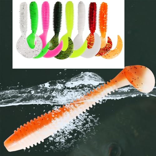 60PCS Soft Fishing Lures Set with Tackle Box - 6.5cm & 8cm