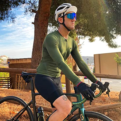 Men's Large Black Cycling Bib Shorts Breathable Padded Bike Tights - YKYWBIKE