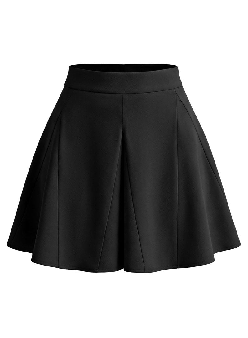 Pink Queen Black Skirt for Women with Shorts Elastic High Waisted Mini Length Skater Skort Flowy A Line Pleated Skirts for Women 2026 Trendy Spring Summer Casual School Uniform Black M