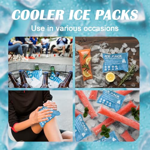 50 Water-Activated Ice Packs for Coolers - Reusable Gel Freezer Packs