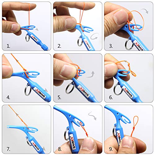 3-in-1 Fishing Hook Remover, Knot Tying Tool & Loop Tyer - Black Handle