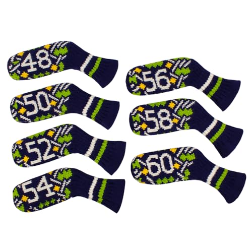 Knitted Golf Iron Head Covers - 7-Piece Set - Winter Jasmine Pattern