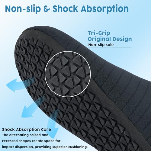 Quick-Dry Aqua Water Shoes for Men & Women - 9-9.5 Women/8.5-9 Men - Black