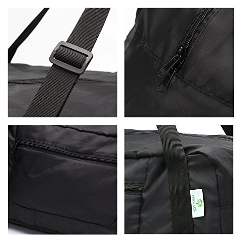 Foldable Travel Duffel Bag for Gym - Black Sport Bag