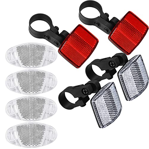 Bicycle Reflector Kit - Front & Rear Spoke Reflectors, 8 Pcs