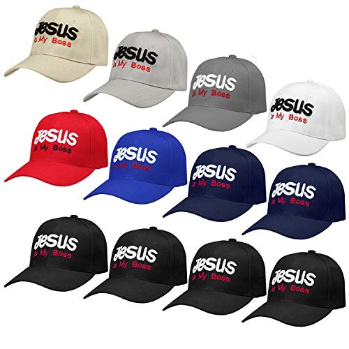 Falari Jesus is My Boss 12-Pack Baseball Cap Beanie Hat – One Size