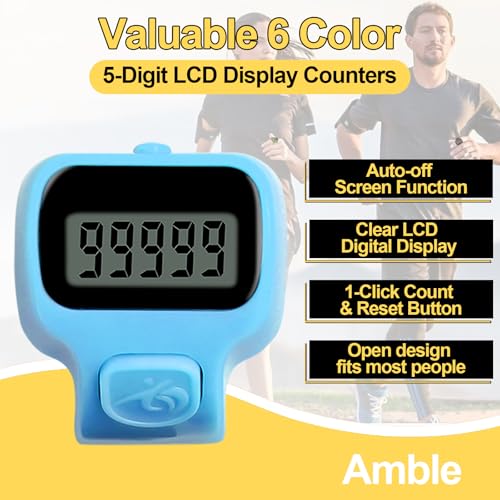 Amble Clicker Counter, Tally 6 Pack Electronic Finger for Knitting,