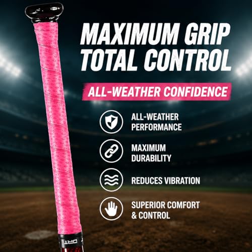 Baseball Bat Grip Tape - 1.1MM Slip-Resistant for All Weather - Pink