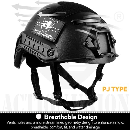 Tactical Airsoft Helmet - PJ Type, Lightweight ABS, Tan, Medium