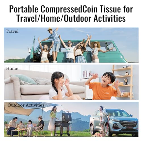 120 PCS Disposable Compressed Towels - Portable Travel Cleaning Cloths