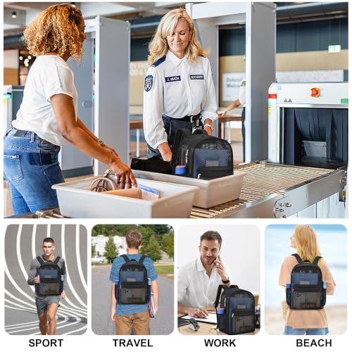 Heavy Duty Mesh Backpack - Breathable Semi-Transparent - Black