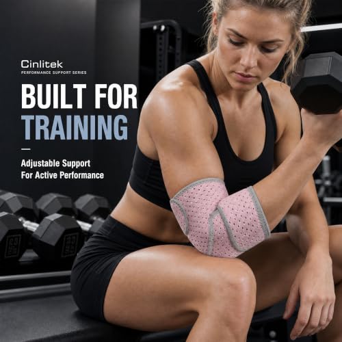 Adjustable Elbow Brace for Men & Women - Pink Compression Support