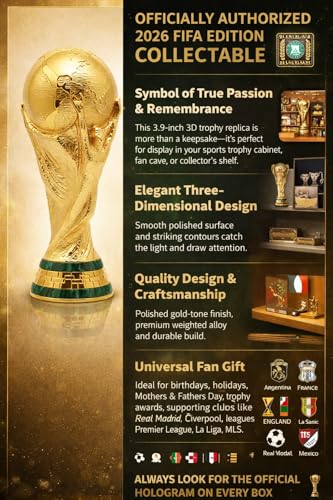 2026 FIFA World Cup 3D Trophy Replica - 4 Inch Collectible