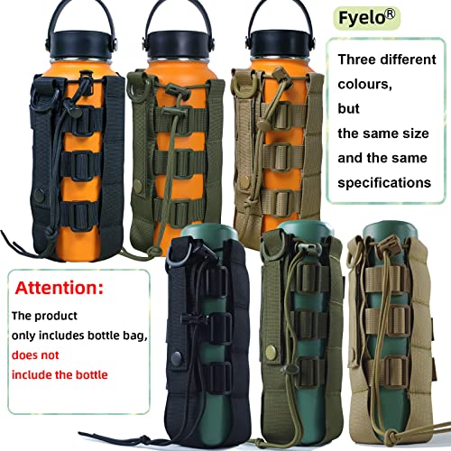 Molle Tactical Water Bottle Holder - Adjustable 16-64 oz - Green
