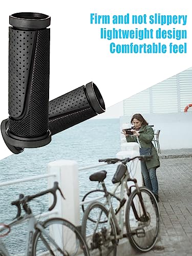 90mm Bike Handlebar Grips - Ergonomic Rubber for Comfort - Black