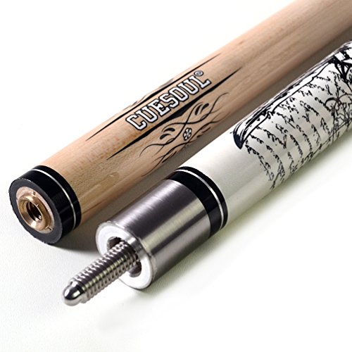 CUESOUL 58 Inch Maple Pool Cue Stick Kit - Rockin Series G407, 21oz, Hardwood & Carbon Fiber