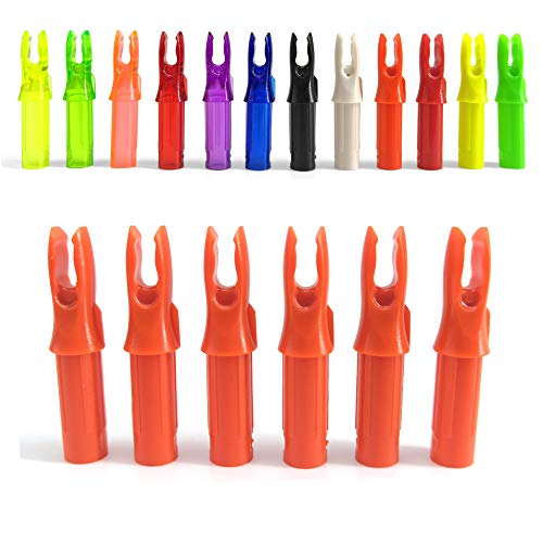 50 Pack Orange Archery Arrow Nocks - ID 6.2mm Plastic Inserts