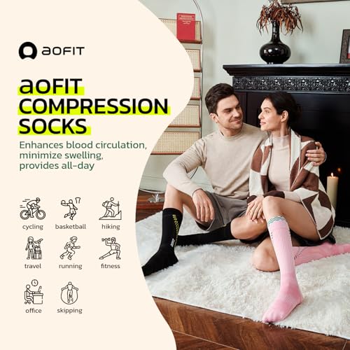 Graduated Compression Socks for Women 15-20 mmHg - Large-X-Large, Blush Forest