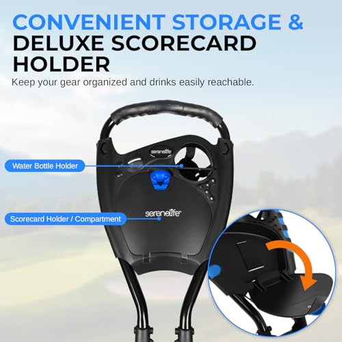 Lightweight Foldable Golf Push Cart - 4-Wheel Compact Trolley with Adjustable Handle