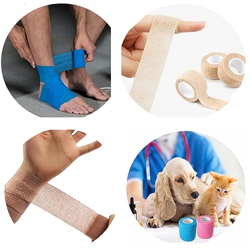 Self Adhesive Bandage Wrap - 6 Pack 2" x 5 Yards - Red