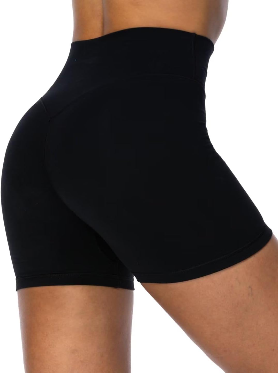 Sunzel Women's High Waisted Butt Scrunch Shorts - Tummy Control Yoga & Workout Biker Shorts