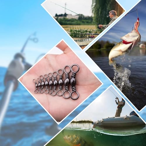 High-Strength Barrel Fishing Swivels - 12# Size, 50 Pack