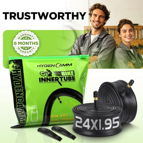 24" x 1.75/2.125 Bike Tube - 2 Pack with Levers, Butyl Rubber
