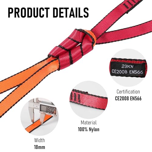 18mm Nylon Climbing Sling - 23KN Certified Webbing Strap