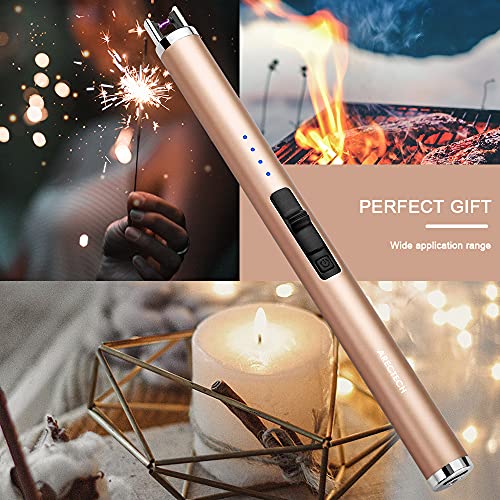 Rechargeable Electric Candle Lighter - Arc Plasma Windproof - Gold