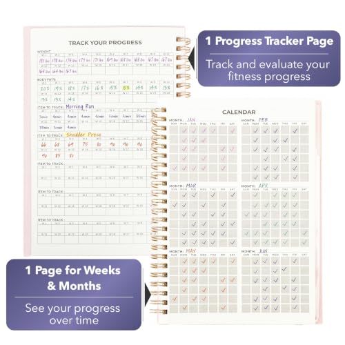Fitness Workout Journal - 160 Page Gym Log Book - 5.8" x 8.2" - Blush