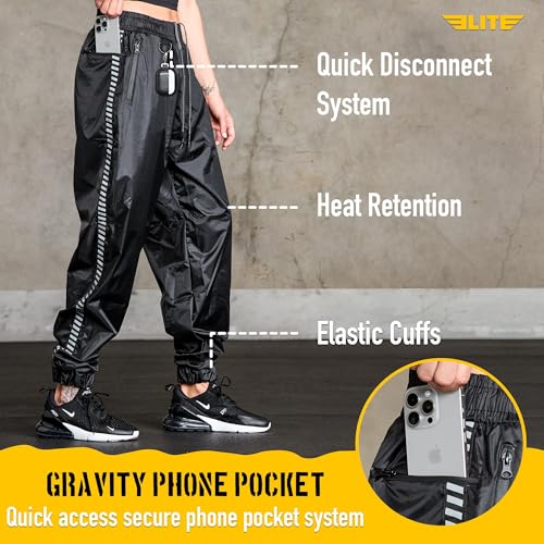 Sauna Suit for Weight Loss - Full Body Workout Hoodie - Large Black