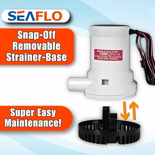 SEAFLO 1500 GPH Bilge Pump 12V Marine Submersible Pump with Anti-Airlock